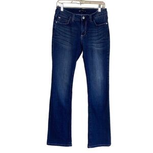 Lee Midrise Fit Bootcut Jeans Dark Wash Bling Pockets Rhinestones Cowgirl Y2K